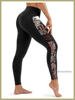 High Waisted Leggings with Pockets Tummy Control Yoga Pants Compression Workout